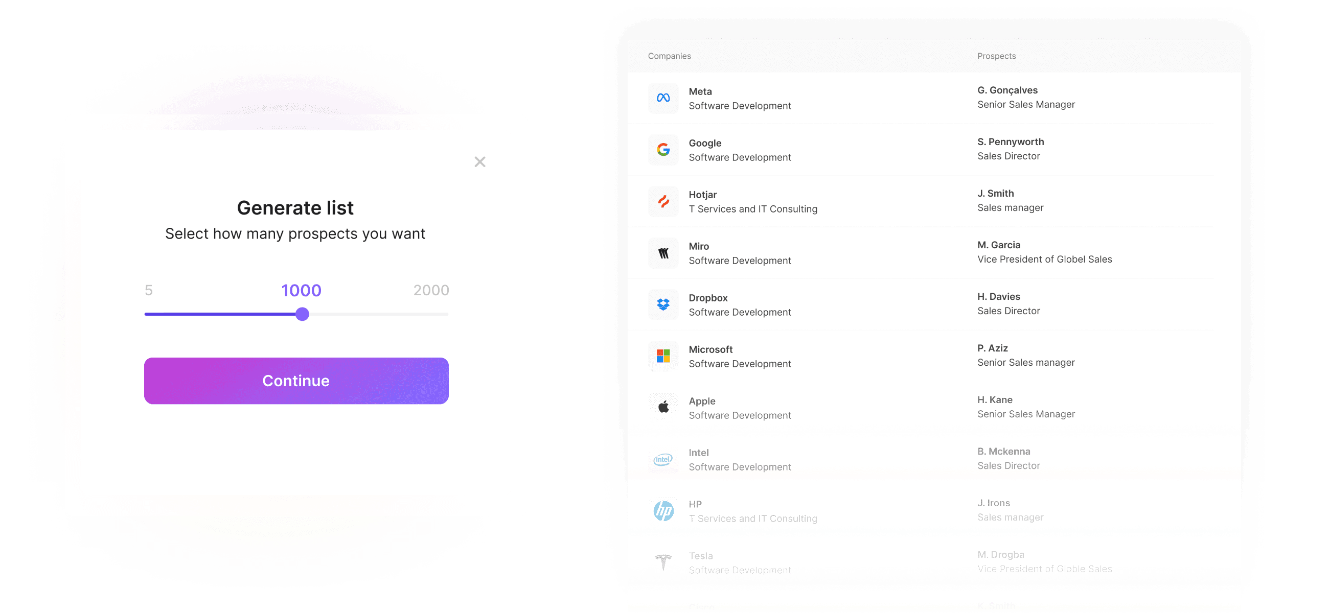 Generate Lead List Showcase